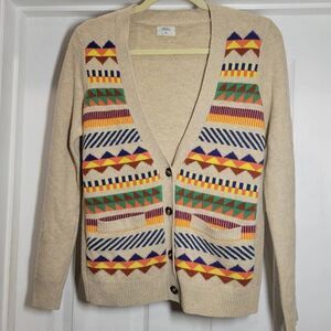 Wallace 100% Merino Wool button up vneck cardigan, Med